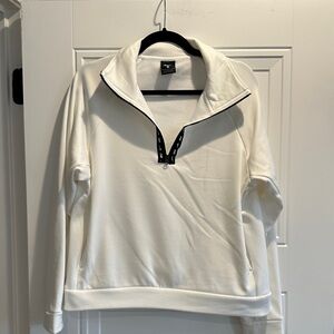 Nike White Pull-On Top Half -Zip with Black Logo Tag